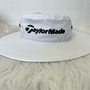 TaylorMade Golf Standard White Black Eyelet Bucket Golf Hat M